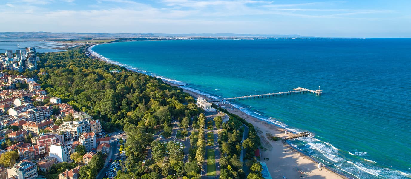 Burgas city aerial view